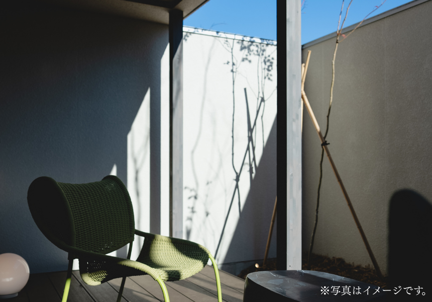 水平ラインが際立つ外観ファサード(寒河江市高瀬台)